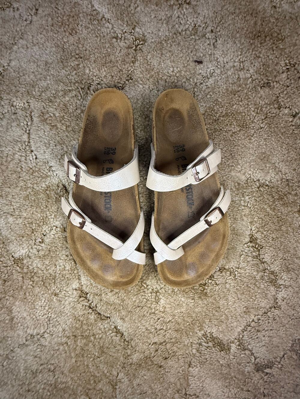Birkenstock Mayari Graceful Pearl White Sandals Womens 39 US 8-8.5 Regular